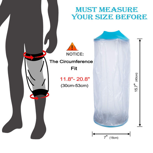 Asunby Waterproof Knee Cast Cover for Shower, Bandage Protector for Knee Replacement Surgery, Reusable
