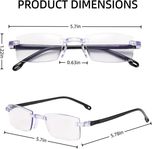 Nuaiute 2 Pcs Auto Focus Glasses Self Adjusting, Intelligent Dual Focusing Eyeglasses Smart Zoom Reading Anti-Blue