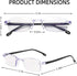 Nuaiute 2 Pcs Auto Focus Glasses Self Adjusting, Intelligent Dual Focusing Eyeglasses Smart Zoom Reading Anti-Blue