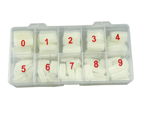 Yueton 500 Pack Natural Color Full Cover UV Gel False Nail Art Tips + Box for DIY Design