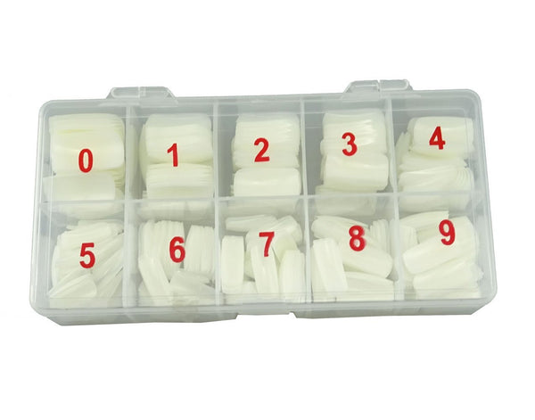 Yueton 500 Pack Natural Color Full Cover UV Gel False Nail Art Tips + Box for DIY Design
