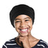 Kids Beanie Sleep Hats, Adjustable Black Bonnet for Night Sleeping Skull Cap to Keep Hair Smooth