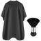 Professional Hair Cutting Cape FEBSNOW with Neck Duster Brush, Salon Barber Cape (Black)