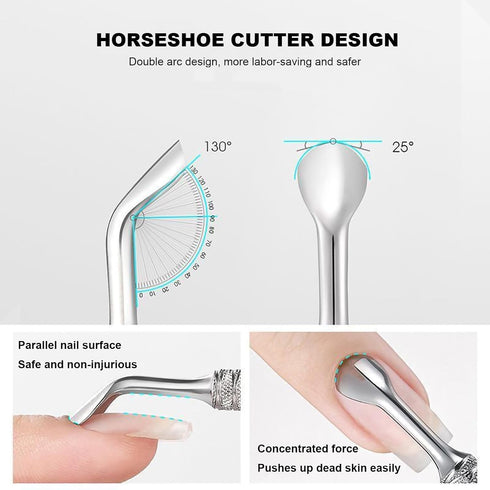 Pre-treatment Cuticle Pusher, Russian Manicure Pre-treatment Nail Pushers, Dual Ended Cuticle Remover with 100/180 Grit Sandpaper Sheets, Nail Care Nail Prep for Manicure Pedicure Nail Art