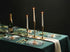 125 Piece Gold Dinnerware Party Set, Includes 50 Gold Rim Clear Plastic Plates, 25 Knives, Forks, and Spoons