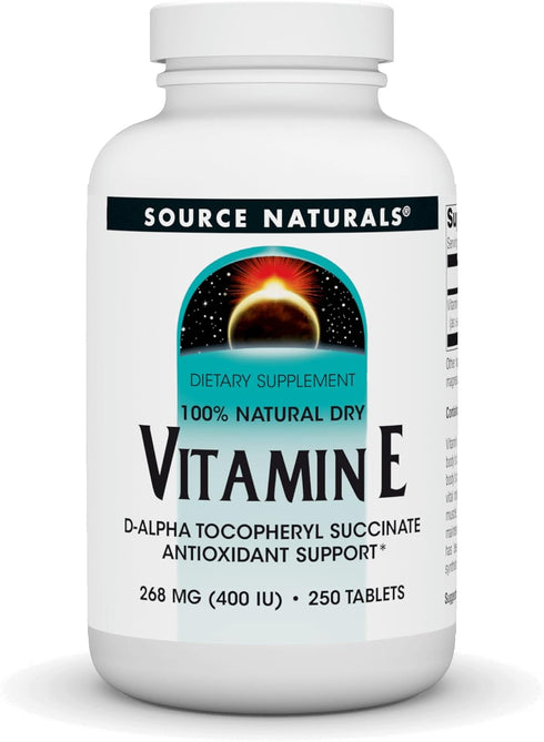 Source Naturals Vitamin E, 400 iu Fat-Soluble Antioxidant - 250 Tablets