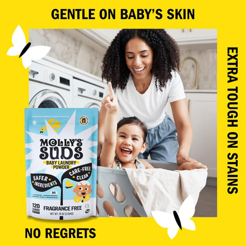 Molly's Suds Baby Laundry Detergent Powder | Removes Formula, Poop & Spit-Up Stains | Extra Gentle for Newborns