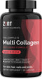 Zint Multi Collagen Pills - Hydrolyzed Collagen Supplements for Hair, Skin, Nails & Joint Health (90 Count)