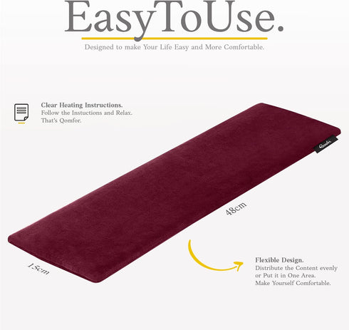 Microwave Heating Pad - Large Microwavable Heat Pack for Neck and Shoulders Pain Relief - Bourgondy