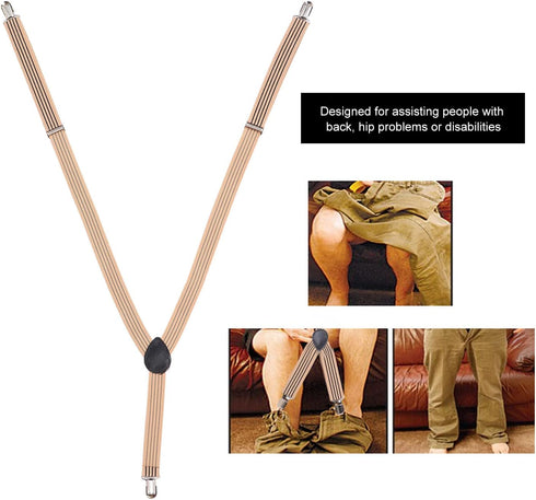 Kids(#1) Clip and Pull Dressing Aid, Pants Wearing Aids Belt, Polyester Alloy Adjustable Length Dressing Aids, Dressing