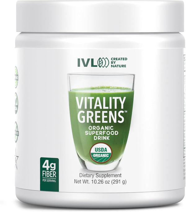 IVL - Vitality Greens, Organic Superfood Drink, Antioxidants, Micronutrients, 30 Servings