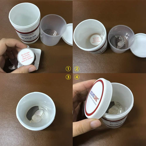 Hearing Aids Drying Kit, Includes Drying Jar and Two Drying Capsules (60 * 85mm)