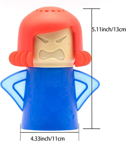 Angry Mum Microwave Oven Cleaner, Chemical Free Steamer Cleaning with Vinegar and Water, Kitchen Office (Blue)