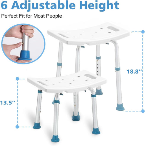 FSA/HSA Eligible Shower Chair for Inside Shower, Shower Stool for Insidetub, Tool-Free Assembly Shower Seat