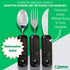 Set Essential Medical Supply Adaptive Utensil with Built Up Handles - Bendable Fork, Spoon, and Rocker Knife with Large
