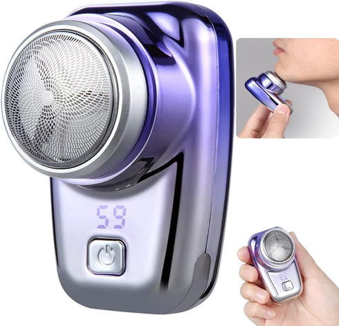 Mini Shaver, Portable Electric Razor with LCD Screen, USB Charging Suitable for Home and Travel