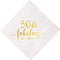 Crisky 50 and Fabulous Cocktail Napkins, Gold, 50Pcs for Women 50th Birthday Decorations, 3-Ply
