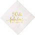 Crisky 50 and Fabulous Cocktail Napkins, Gold, 50Pcs for Women 50th Birthday Decorations, 3-Ply