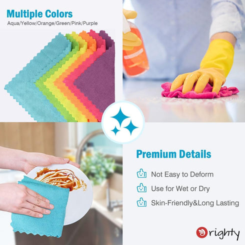 Pack 150, Care(12x12 inch) Orighty Microfiber Cleaning Cloths, of Highly Absorbent Cleaning Supplies, Lint Free Cloths