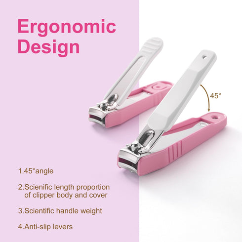 PAFASON Nail Clipper Trimmer Cutter Set - Super Sharp Fingernail & Toenail Clippers with Nail Catcher & File