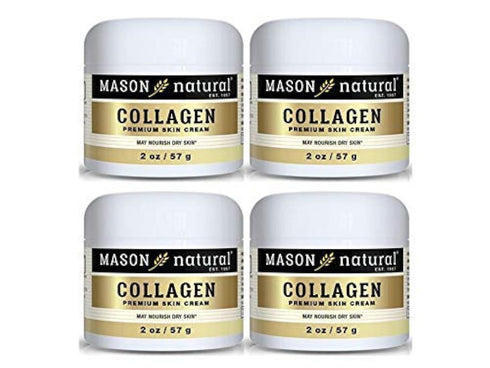 MASON NATURAL Collagen Premium Skin Cream, Anti Aging Face and Body Moisturizer, Pear Scent, 2 OZ (4-Pack)