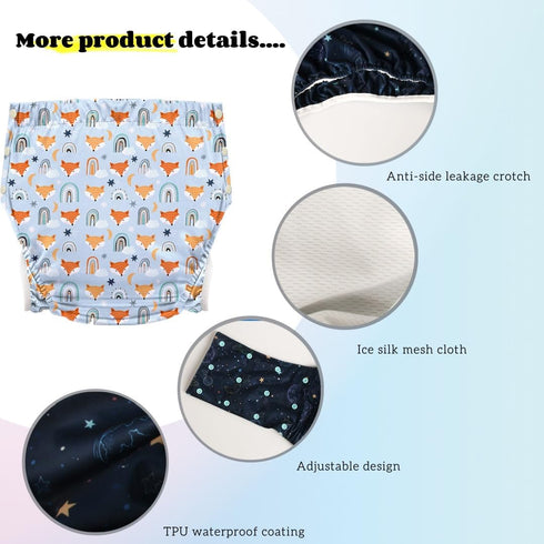 People2PCS Unisex Adult Incontinence Pants,Reusable Diapers for Adults,Adult Cloth Diaper Cover,Incontinence Underwear