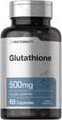 Horbaeach Glutathione 500mg Reduced Supplement, 60 Capsules, Non-GMO & Gluten Free