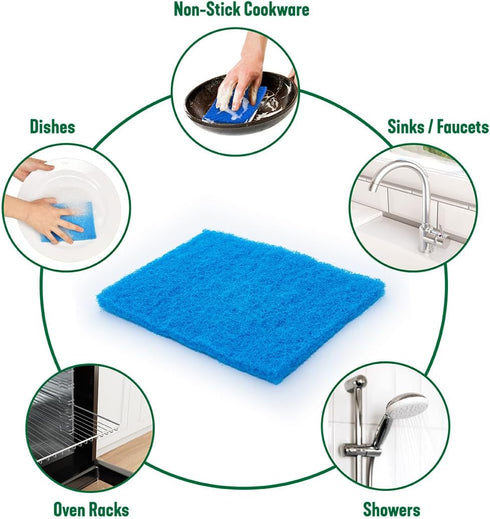 Pine-Sol 5 Pack Non Scratch Scouring Pads - Household Scrubbing Tool for Cleaning Nonstick Cookware and Surfaces