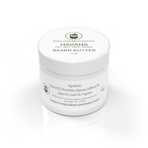 Oak City Beard Company - Havana - 2 Ounce Beard Butter - Citrus, Spices, Tobacco - Beard Conditioner