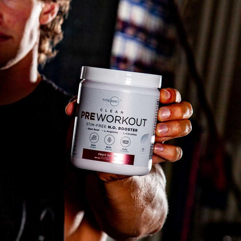 Ultra Clean Stim Free Pump Pre Workout + Nitric Oxide Booster (Fruit Punch) - Sugar/Caffeine Free Natural Non-Stim