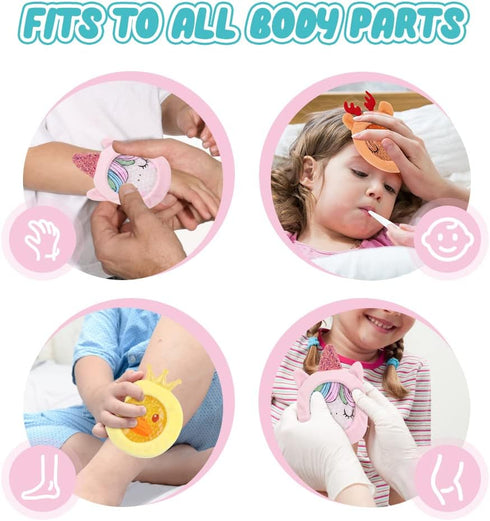 Hilph Kids Ice Packs for Boo Boos, Reusable Cold Packs with Sleeves for Toddler Animal Hot Cold Therapy (3 Packs)