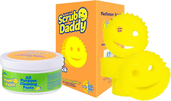 Scrub Daddy Sponges & PowerPaste XL Value Pack - 4 Scrub Daddy