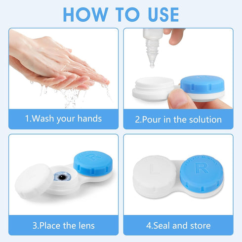 Phyyixs 24 Pack 12 Colorful Cute Contact Lens Cases, Bulk Storage Box with Colors, Leak-Proof and Durable, Portable