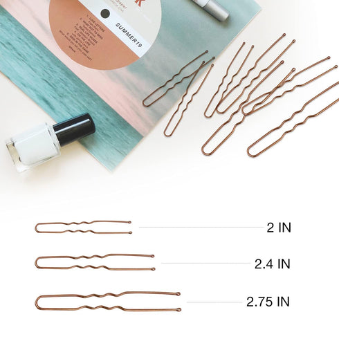 HOYOLS U Shaped Assorted Size Hair Bobby Pins, Metal Bun Clips with Ball Tips for Women Girls, 150 Count Bulk Pack