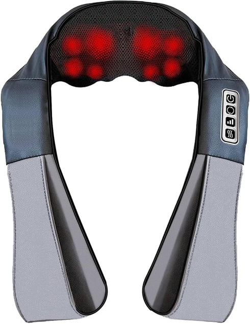 Neck Massager with Heat, Shiatsu Shoulder and Back Massager, Electric Kneading Back