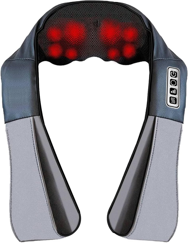 Neck Massager with Heat, Shiatsu Shoulder and Back Massager, Electric Kneading Back