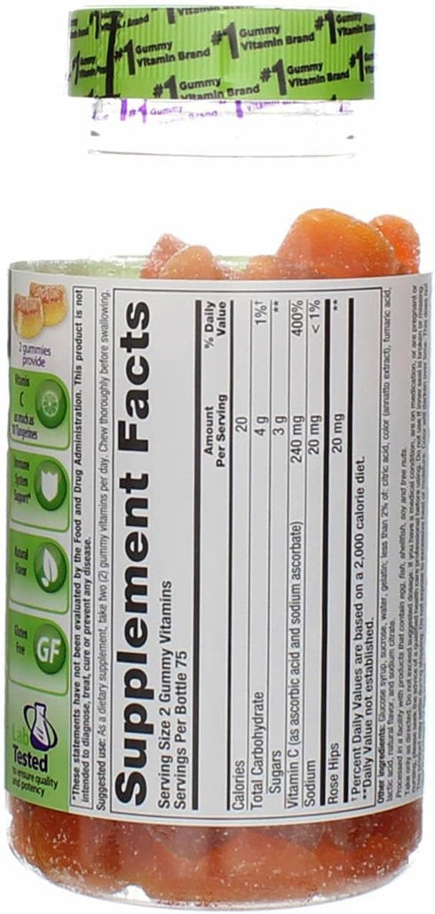 VitaFusion Power C Gummy Vitamins for Adults, Absolutely Orange, 150 ct, Pack of 3