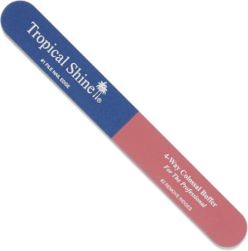 Tropical Shine Colossal 4-Way Blue-Pink Buffer - Professional Nail File & Buffer for Shaping and Polishing Nails