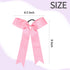 Hipcheer 20 Pcs Collegiate Style Cheer Bows for Girls, Handmade Long Tail Skinny Ponytail Holders for Sports (Pink)