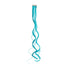 SWACC 7 Pcs Full Head Party Highlights Clip-On Hair Extensions, 20-Inch Curly, Teal Blue