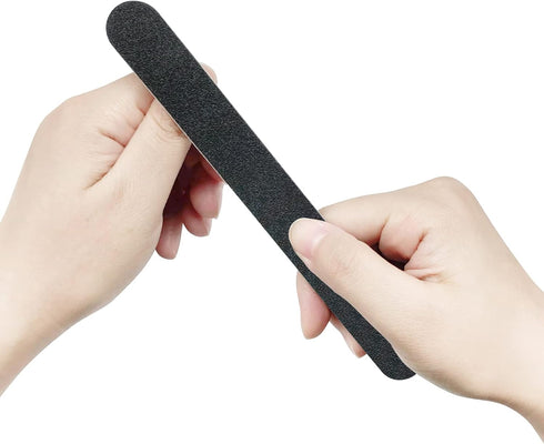 Nail File 10 PCS Professional Double Sided 100/180 Grit Emery Board Black Manicure Pedicure Tool