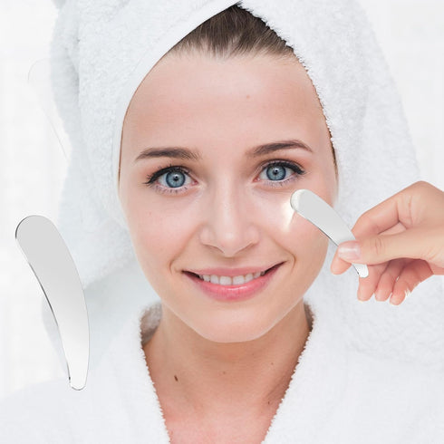 2Pcs Mini Metal Cosmetic Spatulas, Skincare Mixing and Sampling Makeup Tools for Creams, Eye Cream, Essences (2PCS)