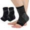 Ankle Compression Sleeve Brace for Men & Women, 2 pcs Plantar Fasciitis Relief, Arch Support Socks, Black Medium