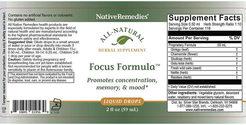 Native Remedies Focus Formula, 2 Fluid Ounce