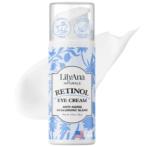 LilyAna Naturals Eye Cream - Anti Aging Eye Cream for Dark Circles and Puffiness, 1.0 Ounce Retinol