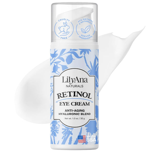 LilyAna Naturals Eye Cream - Anti Aging Eye Cream for Dark Circles and Puffiness, 1.0 Ounce Retinol