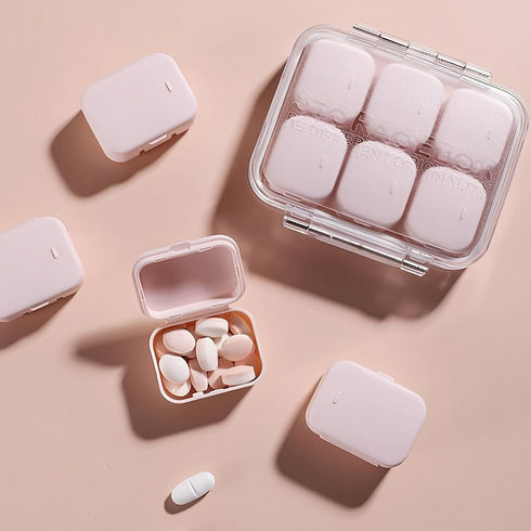 SOFISO 4/6 10 Grid Free Assembly Travel Medicine Organizer Day Pill Organizer Portable Pill Box Waterproof Pill Case