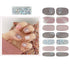 SIUSIO 112pcs Nail Wraps, 8 Sheets Full Nail Polish Strips, Gradient Glitter Stickers with Crystal Glass Nail Files