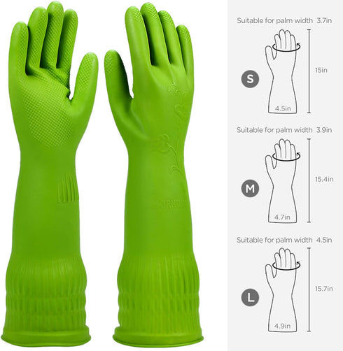 IUCGE 3 6 Rubber dishwashing gloves or Pairs for kitchen,Cleaning washing dish gloves long for household reuseable