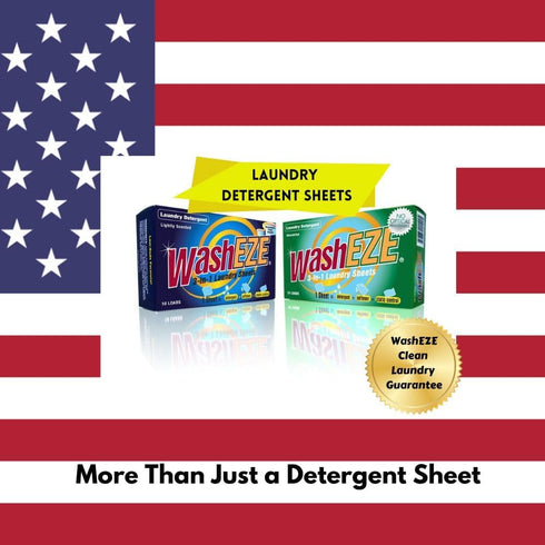 WashEZE (10 Ct) All in One Laundry Sheets Scented - Detergent-Fabric Softener-Stain Fighter - Static Guard Soap Sheet